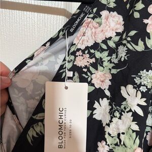 BloomChic Floral Blouse - Black and Pink